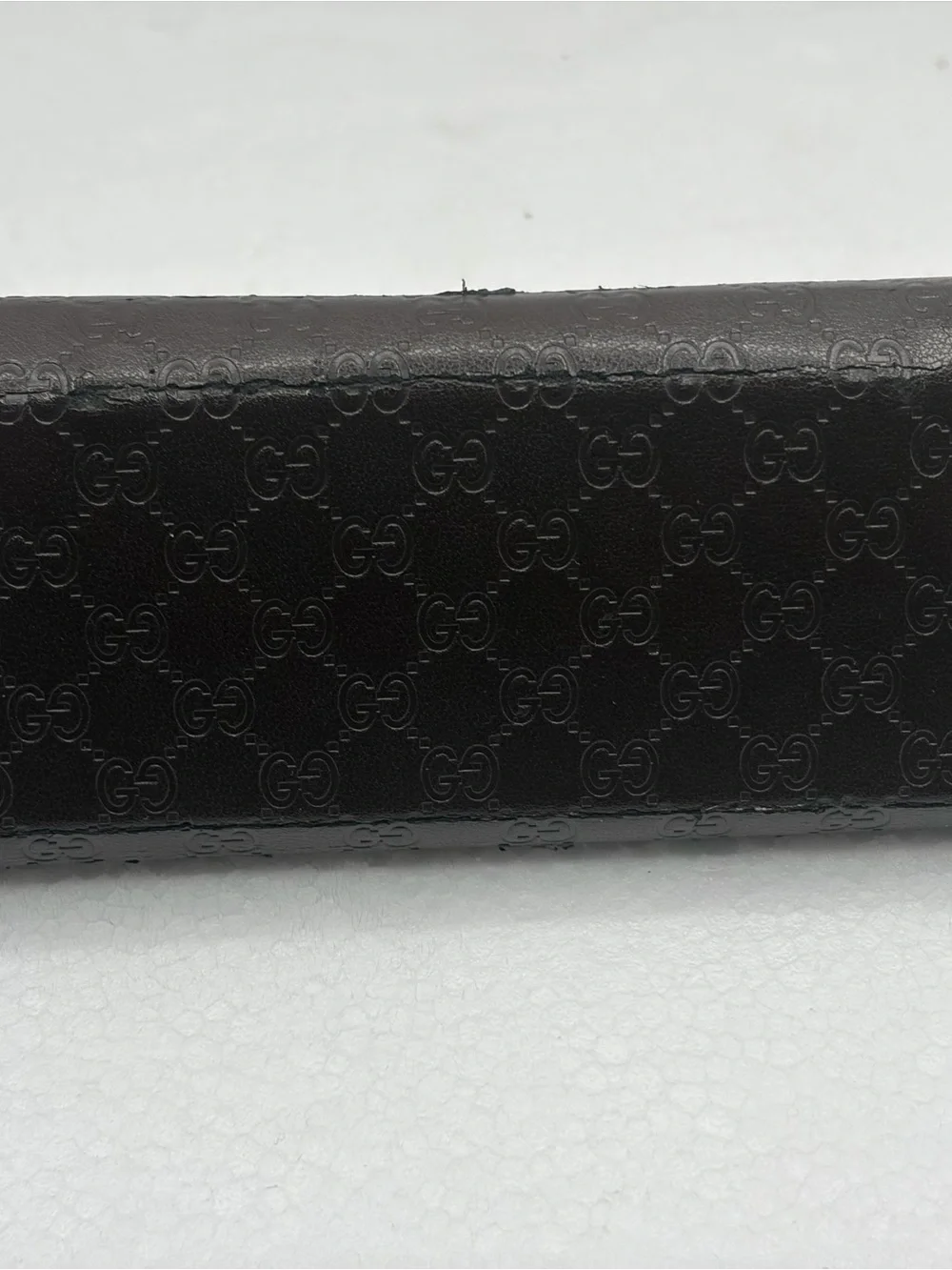 Gucci Brown Embossed GG Leather Glasses Case